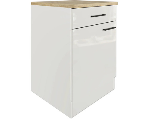 Kuchyňská spodní skříňka se dvěma zásuvkami a dřevěnou deskou