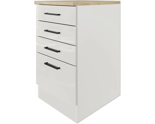 Spodní skříňka se čtyřmi zásuvkami a pracovní deskou