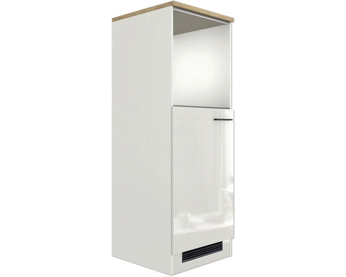 Vysoká skříňka s otevřenou policí a jedněmi dvířky