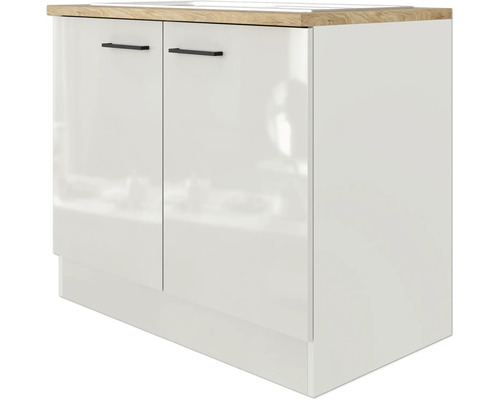 Spodní skříňka se dvěma dvířky a dřevěnou pracovní deskou