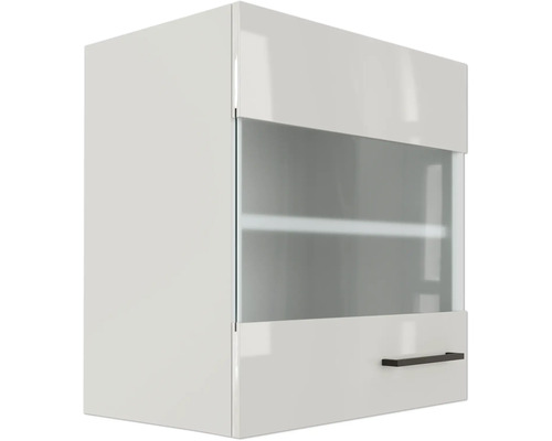 Závěsná skříňka se skleněnými dvířky a úchytkou