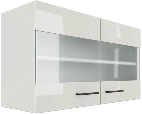 Závěsná skříňka se skleněnými dvířky a zásuvkami