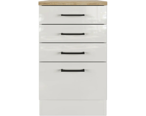 Komoda se čtyřmi zásuvkami a dřevěnou deskou