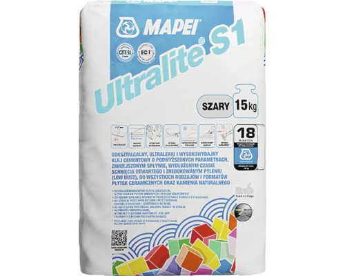 Cementové lepidlo Mapei Ultralite C2TE S1 šedé 15 kg