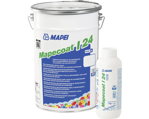 Dvousložkový epoxidový nátěr Mapei Mapecoat 124 složka a 4 kg Balení epoxidové barvy Mapei Mapecoat I 24