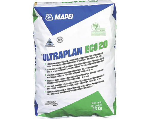 Samonivelační stěrka Mapei Ultraplan Eco 20, 23 kg Balení samonivelační stěrky Mapei, 23 kilogramů