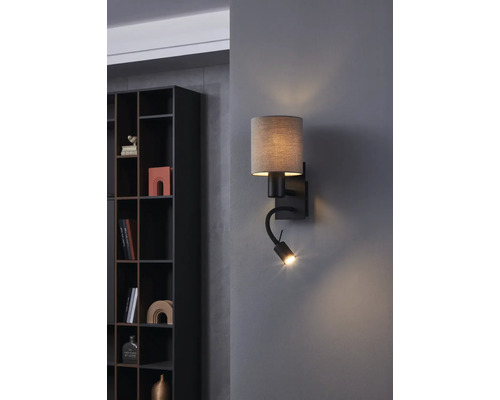 Nástěnná lampa se čtecí lampou pro montáž na stěnu