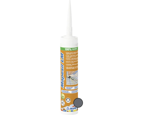 Silikónový těsnící tmel Mapei Mapesil LM 114 antracit 310 ml Silikonová kartuše Mapei Mapesil LM