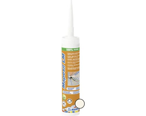 Silikónový těsnící tmel Mapei Mapesil LM 130 jasmínová 310 ml Patrona s neutrálním silikonem