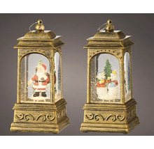 Dvě dekorativní sněhové koule s vánočními figurkami