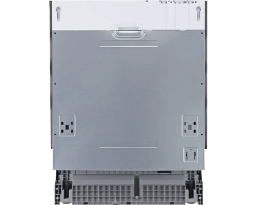 Pohled zezadu na myčku nádobí pro ilustraci připojení a montážních bodů.