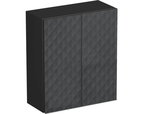 Koupelnová závěsná skříňka Intedoor TRENTA černá matná 50 x 58 x 23 cm TRE HZ 50 2D B U129