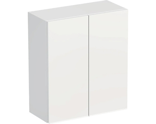 Koupelnová závěsná skříňka Intedoor TRENTA bílá vysoce lesklá 50 x 58 x 23 cm TRE HZ 50 2D W A0016