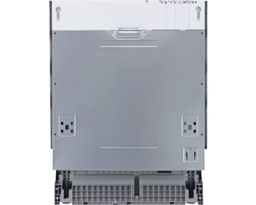 Zadní pohled na myčku nádobí s detaily o přípojkách a instalaci