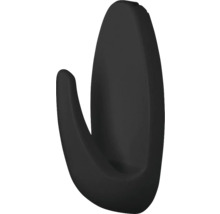 Černý lepicí háček pro montáž na stěnu