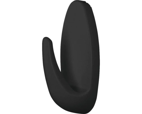 Černý lepicí háček pro montáž na stěnu