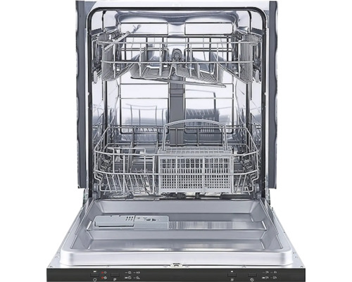 Otevřená myčka nádobí s koši na nádobí