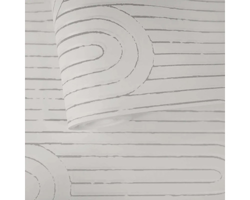 Tapeta s vodorovnými čarami a geometrickým designem