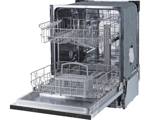 Otevřená myčka nádobí s koši