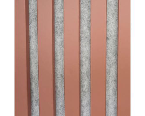 Akustický panel MDF červený, šedý filc 20 x 420 x 2600 mm Dekorativní stěnové panely z plsti