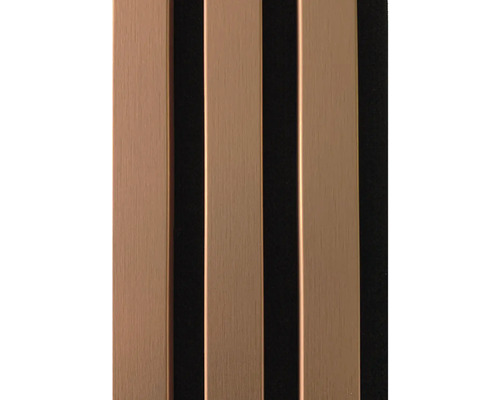 Akustický panel MDF měděný, černý filc 19 x 132 x 2650 mm Dřevěné palubky s perem a drážkou