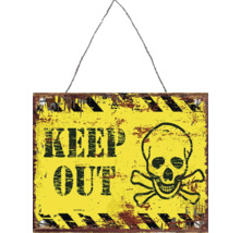 Znamení se slovy ''Zákaz vstupu'' a lebkou