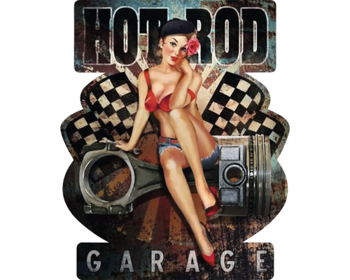 Plechová cedule HOT ROD GARAGE 25x50 cm