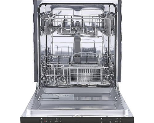 Otevřená myčka nádobí s koši na nádobí