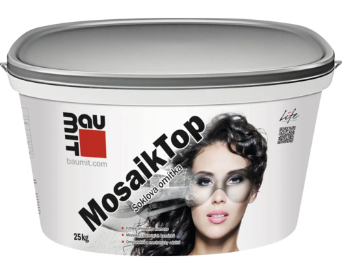 Tenkovrstvá omítka Baumit MosaikTop Essential Line 25 kg M304 Kbelík mozaikové omítky na sokl Baumit Mosaik Top, 25 kilogramů