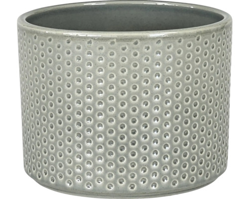 Obal na květináč keramický Dickob Pillar Spot Ø 16,8 x 14,8 cm lesklý šedozelený Kulatý květináč s tečkovaným vzorem