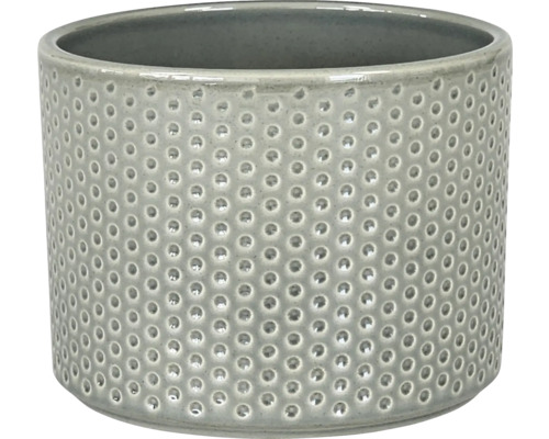 Obal na květináč keramický Dickob Pillar Spot Ø 21,3 x 18,5 cm lesklý šedozelený Keramický květináč válcového tvaru s děrovaným vzorem