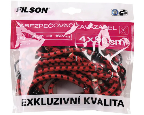 Sada gumových popruhů na zavazadla Filson, 4 kusy, každý o délce cca 90 cm