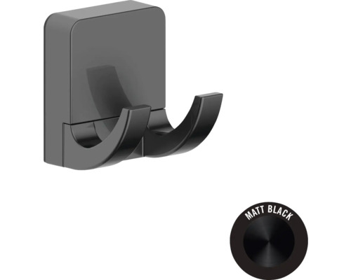 Dvojitý věšák na šaty do koupelny, matně černý