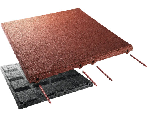 Čtvercová deska z gumového granulátu pro ochranu proti pádu se spojovacími kolíky