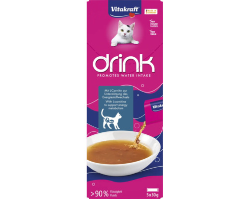 Vitakraft Drink nápoj pro kočky na podporu příjmu vody, 5 krát 30 gramů