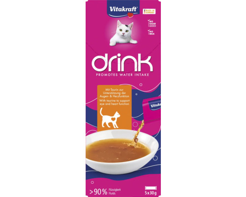 Vitakraft Logo kočičí nápoj na podporu příjmu vody, balení s pěti porcemi