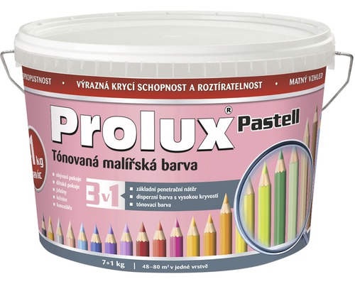 Barva na zeď Prolux Pastell tónovaná 0837 růžová 7 kg + 1 kg Kbelík interiérové barvy Prolux Pastell