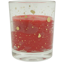 Svíčka ve sklenici se zlatými akcenty