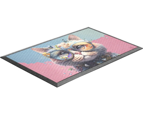 Rohožka s motivem kočky a brýlemi
