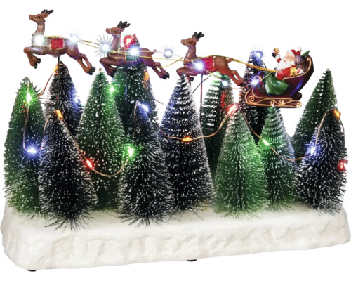 Santa se sáněmi Konstsmide 31,5 x 13,5 x 21,5 cm 32 LED na baterie