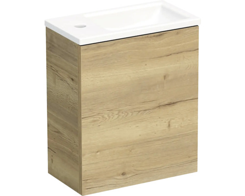 Koupelnová skříňka s umyvadlem Intedoor TRENTA 42 cm dub halifax přírodní TRE 42 1D P PU 80