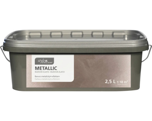 Barva na stěnu StyleColor Metallic 2,5 l růžové zlato Kbelík metalické barvy o objemu 2,5 litru