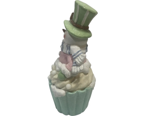 Figurka sněhuláka na základu cupcaku s cylindrem