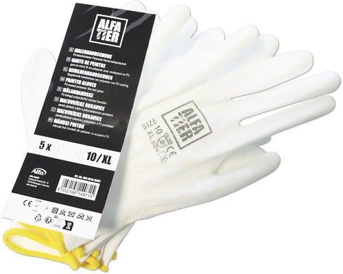 Pět malířských rukavic velikosti 10 nebo XL