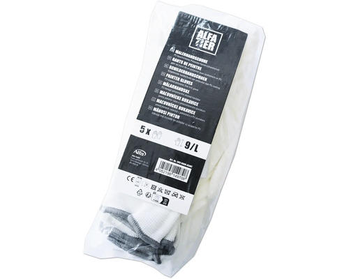 Balení pěti párů malířských rukavic velikosti L