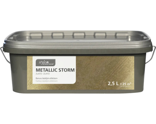 StyleColor Barva na zeď Metallic Storm 2,5 l zlato Kbelík metalické barvy zlaté, 2,5 litru