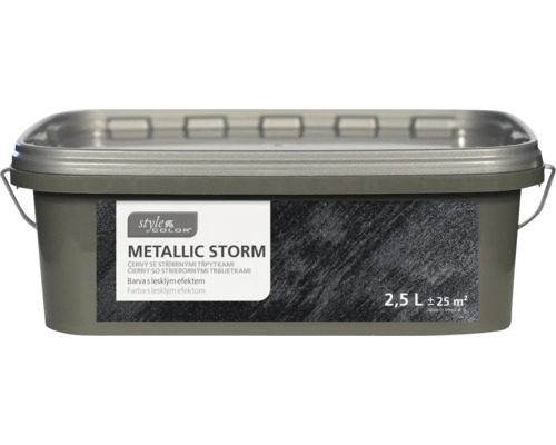 StyleColor Barva na zeď Metallic Storm 2,5 l černý se stříbrnými třpytkami