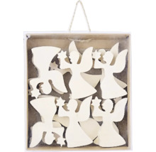 Dekorativní dřevěný přívěsek s motivem anděla v sadě