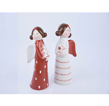 Dva dekorativní vánoční andělé z keramiky