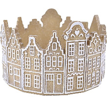 Svícen ve tvaru řady domů